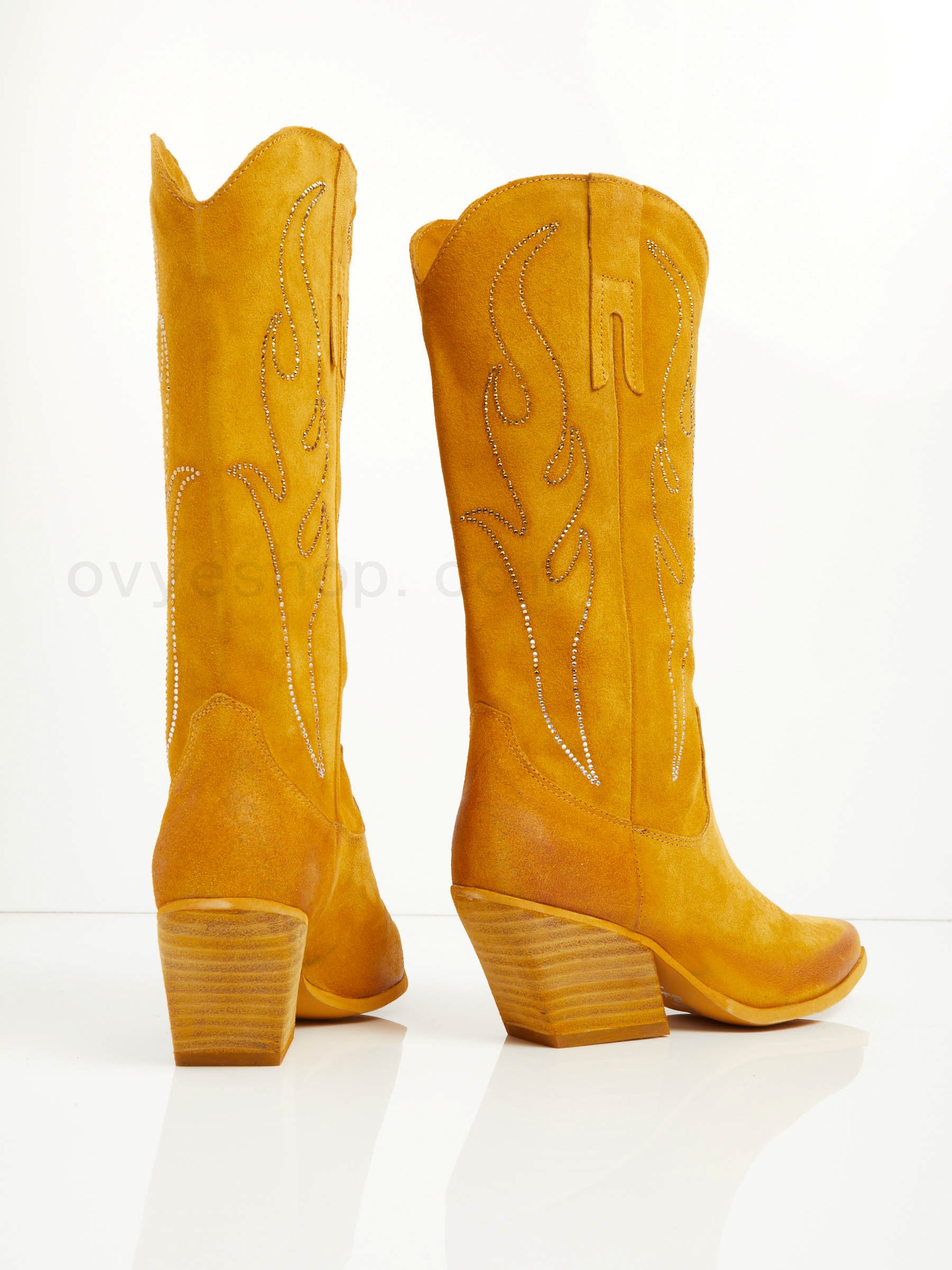 Prezzo Suede Cowboy Boots With Rhinestones F0817885-0529 scarpe ovy&#232; outlet